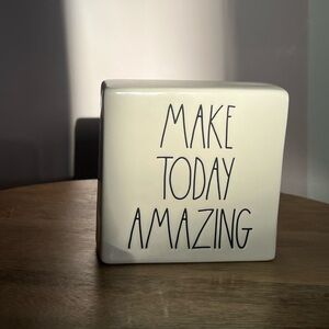 Rae Dunn Cream Block - Make Today Amazing
